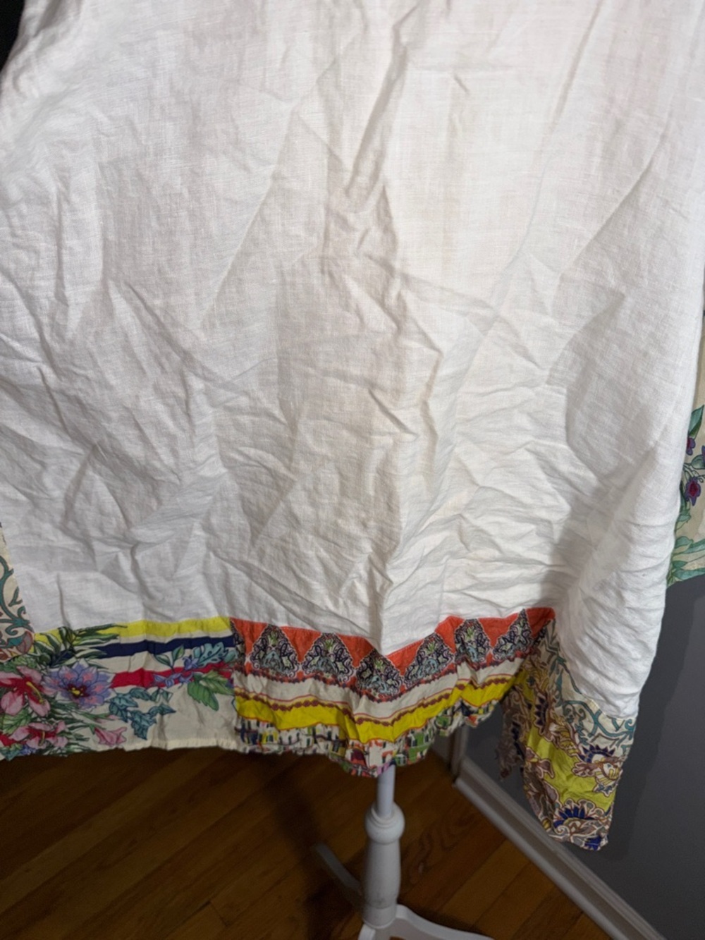 John Mark Multi-Color Embroidered Patchwork Top - Picture 6 of 9
